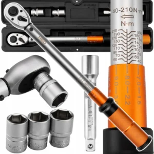 NEO TOOLS KLUCZ DYNAMOMETRYCZNY 40-210NM + 3 NASADKI 17, 19, 21 MM +- 3%
